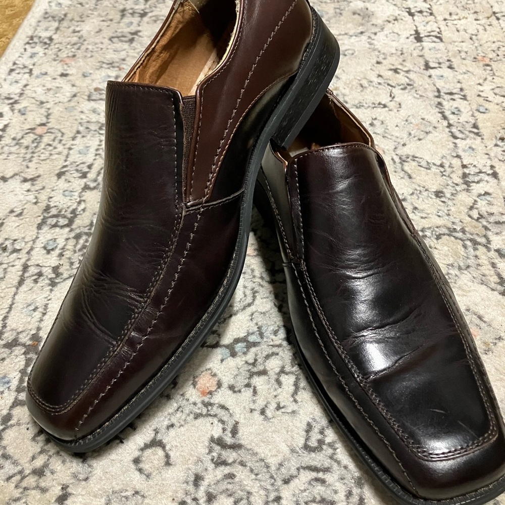 Joseph Abboud Men’s Sz 11 Brown Leather Slip-on Loafers Dress Shoes